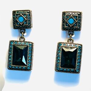 Heidi Daus Swarovski Crystals Vintage dangle earrings EUC
